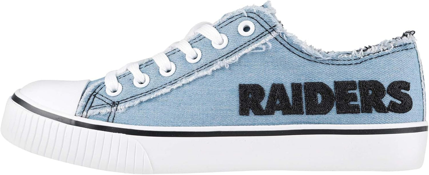 FOCO Women's NFL Denim Team Logo Low Top Canvas Sneakers