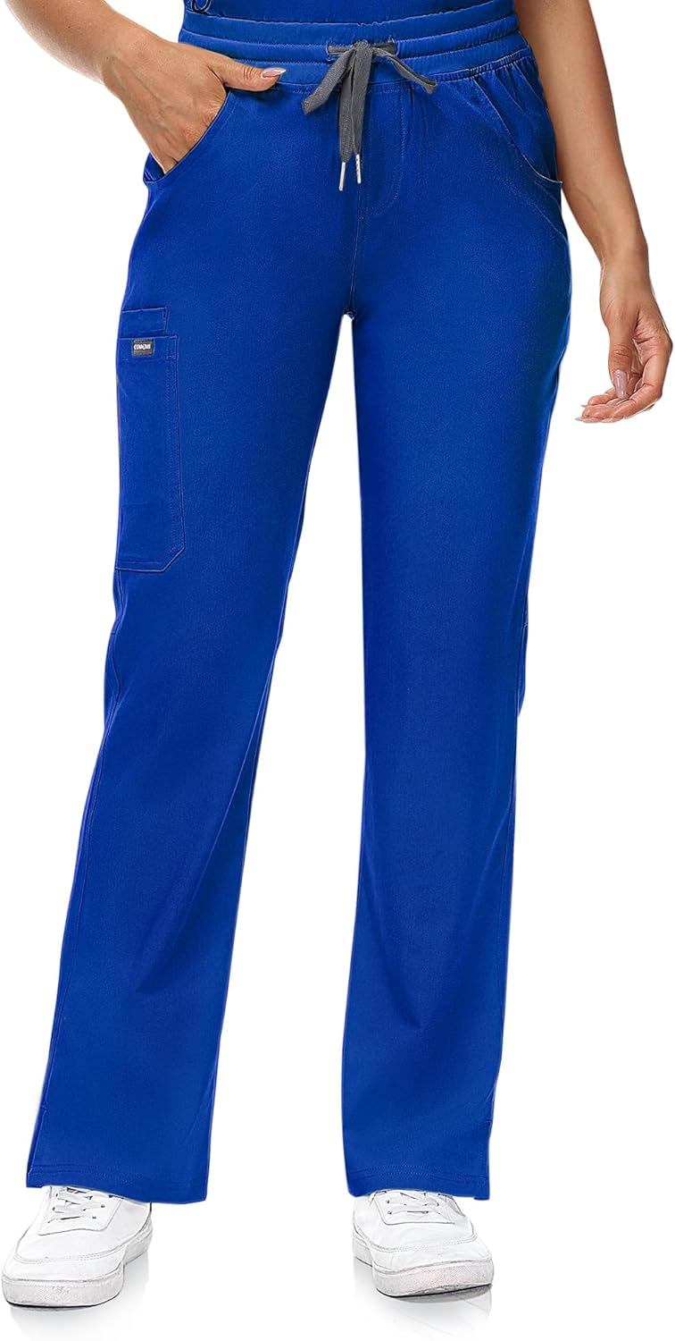 COMENII Scrubs for Women - Comfortable Cargo Pants with Pockets