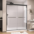GETPRO Shower Door 56-60 in. W x 72 in. H Semi-Frameless Sliding Door