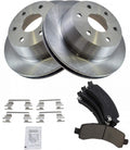 TRQ Rear Premium Posi Ceramic Disc Brake Pad & Rotor Kit - Direct Fit
