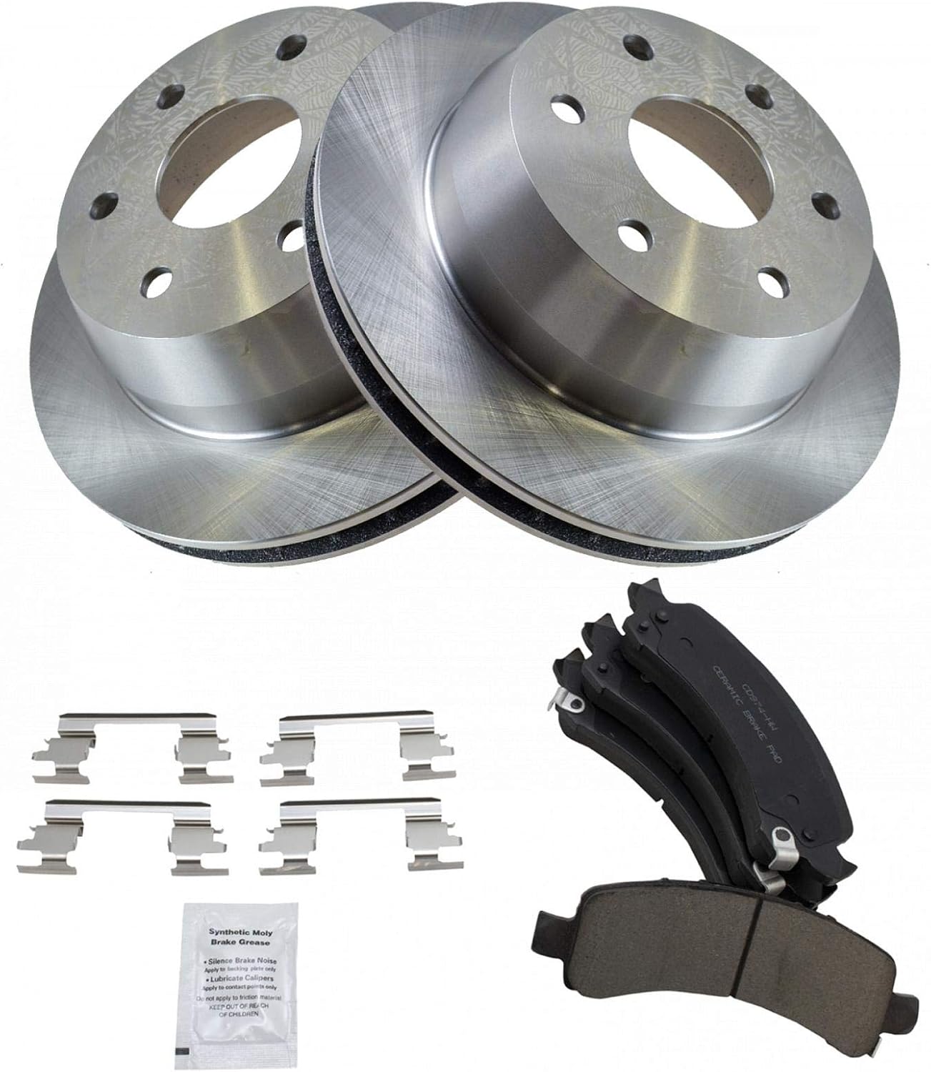 TRQ Rear Premium Posi Ceramic Disc Brake Pad & Rotor Kit Set