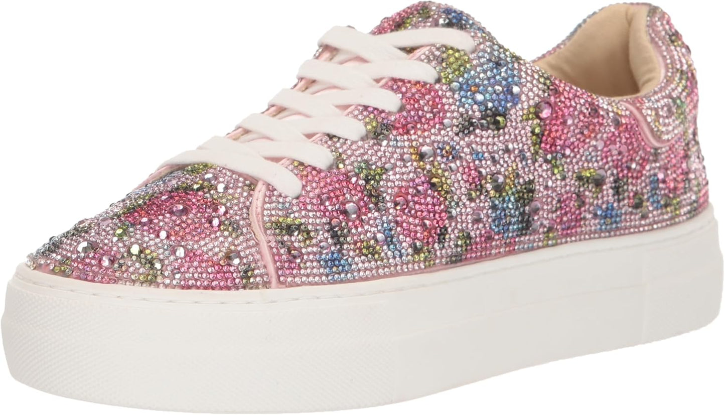 Betsey Johnson Women's Sidny Sneaker with Rhinestone Details