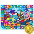 QUOKKA Baby Play Mat for Floor - Ocean ABC Rug for Kids and Toddlers