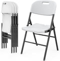 VINGLI Heavy Duty Folding Chairs, 4 Pack White - Portable Steel Frame for Any Occasion
