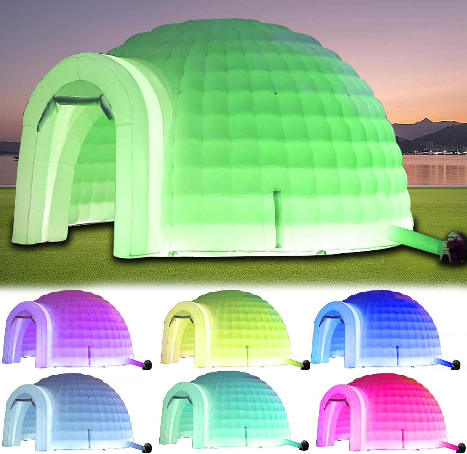 Inflatable Igloo Dome Tent with RGB Lights for Memorable Events