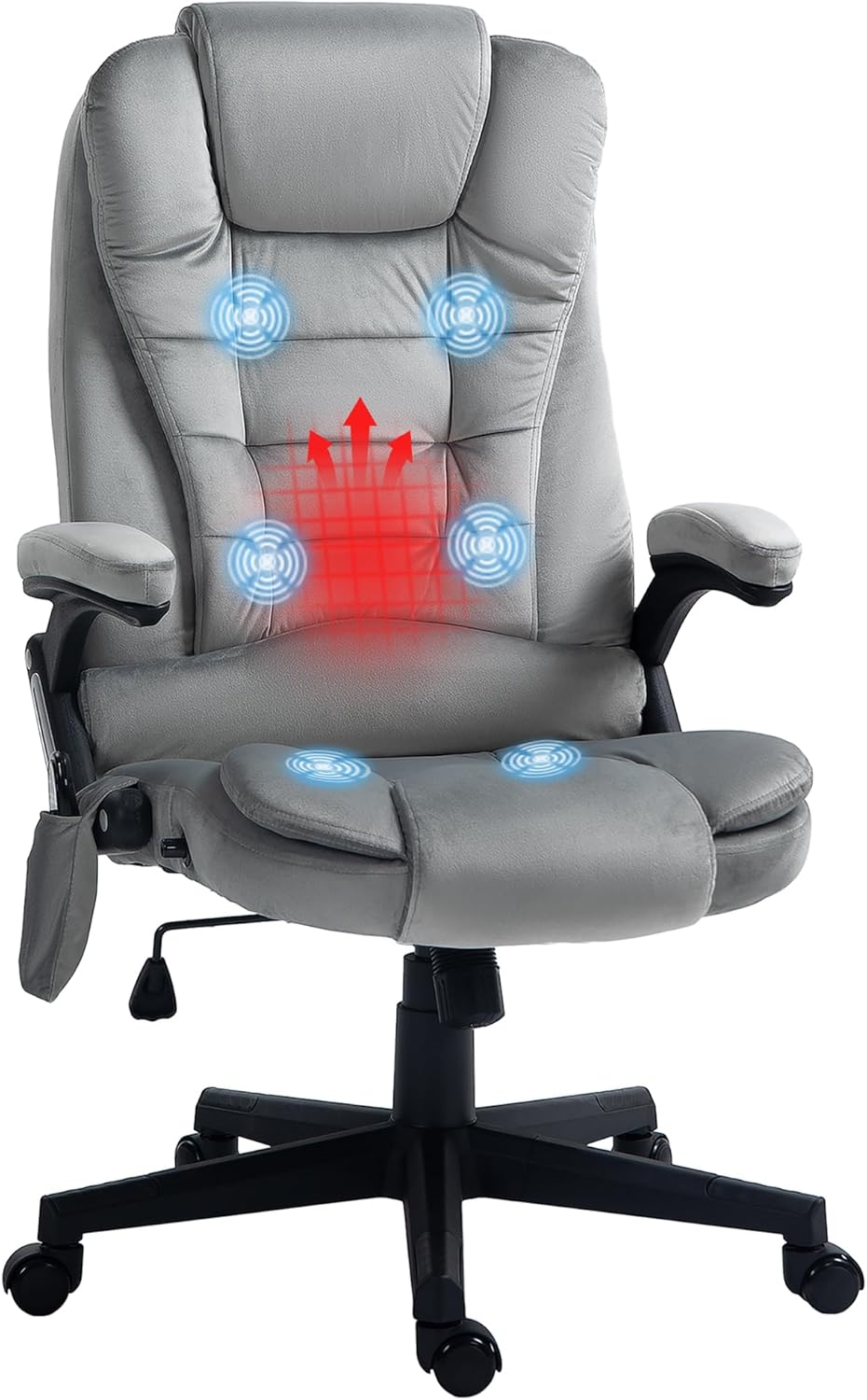 HOMCOM 6 Point Vibrating Massage Office Chair with Heat and Comfort