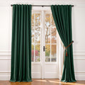 Emerald Green Velvet Curtains 96 in Blackout Drapes - Luxe Look