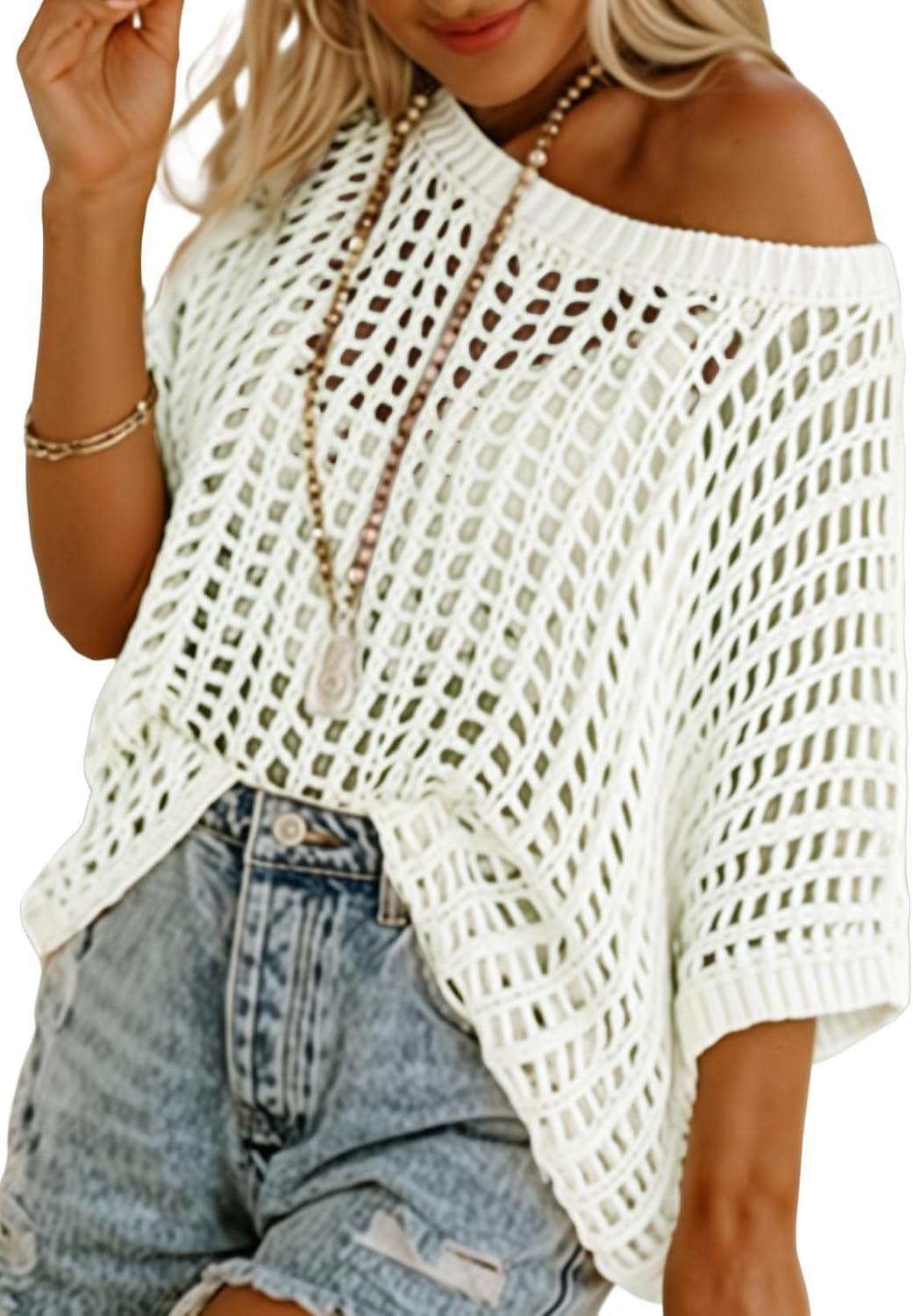 Dokotoo Womens Summer Crochet Hollow Out Knit Beach Coverup
