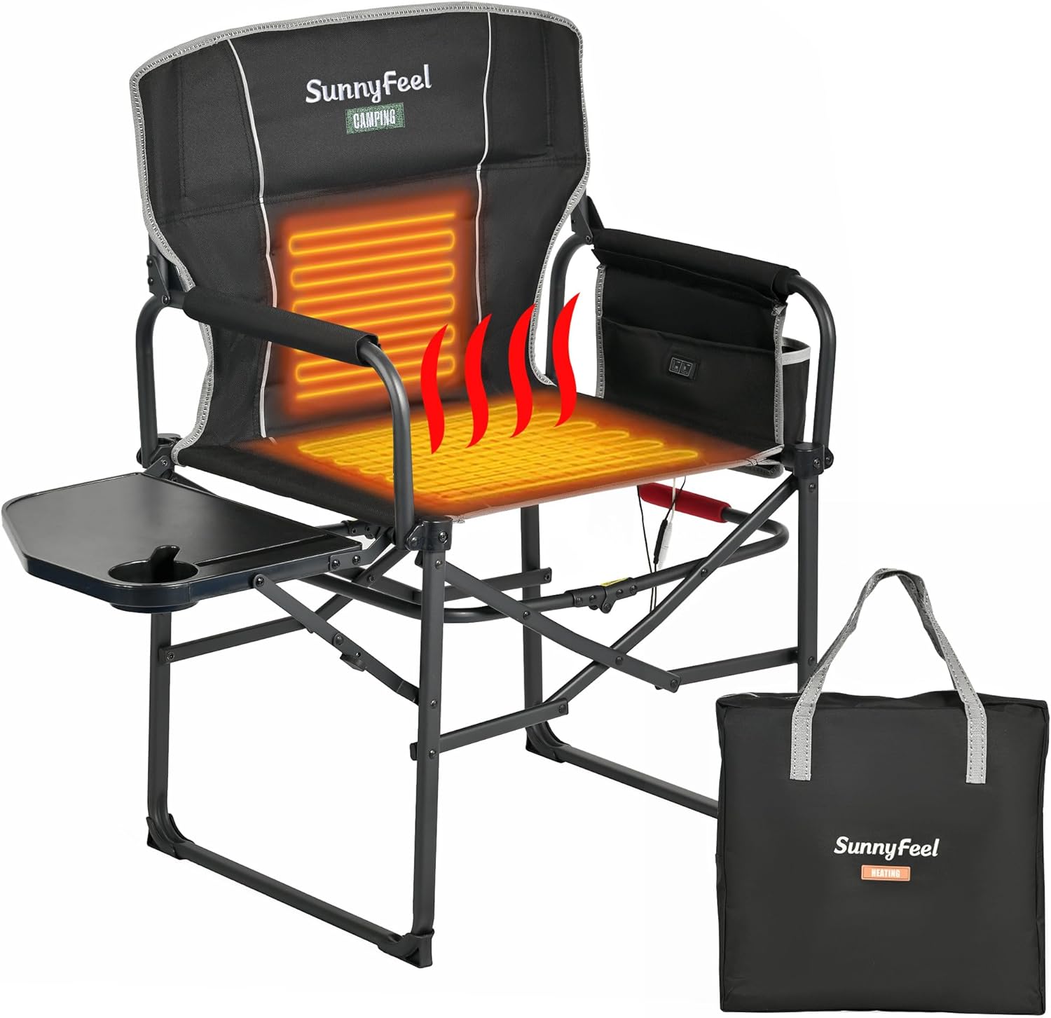 SUNNYFEEL Heated Camping Chair - Portable Efficiency