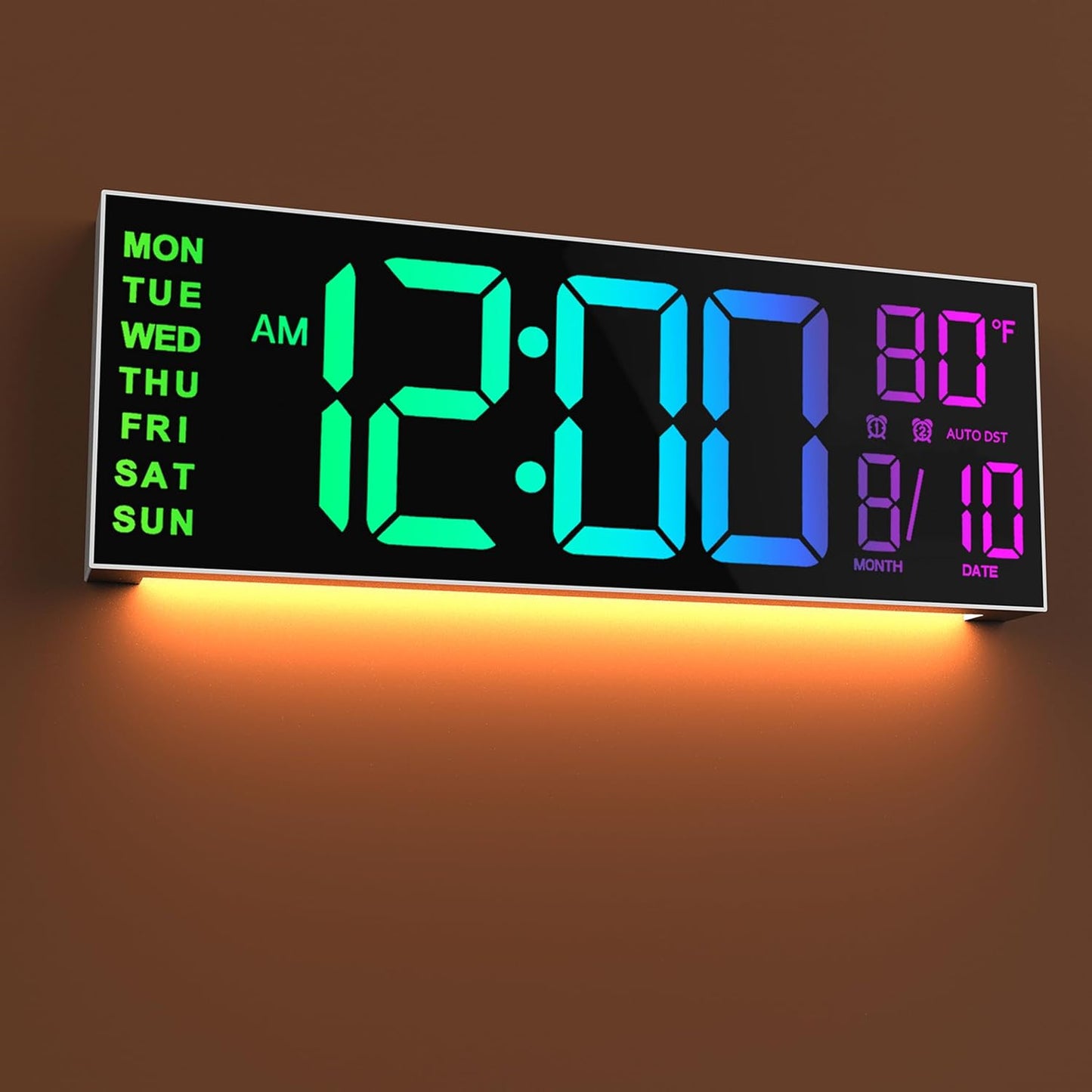 JALL 16 Inch Large Digital Wall Clock with RGB Colors and Timer