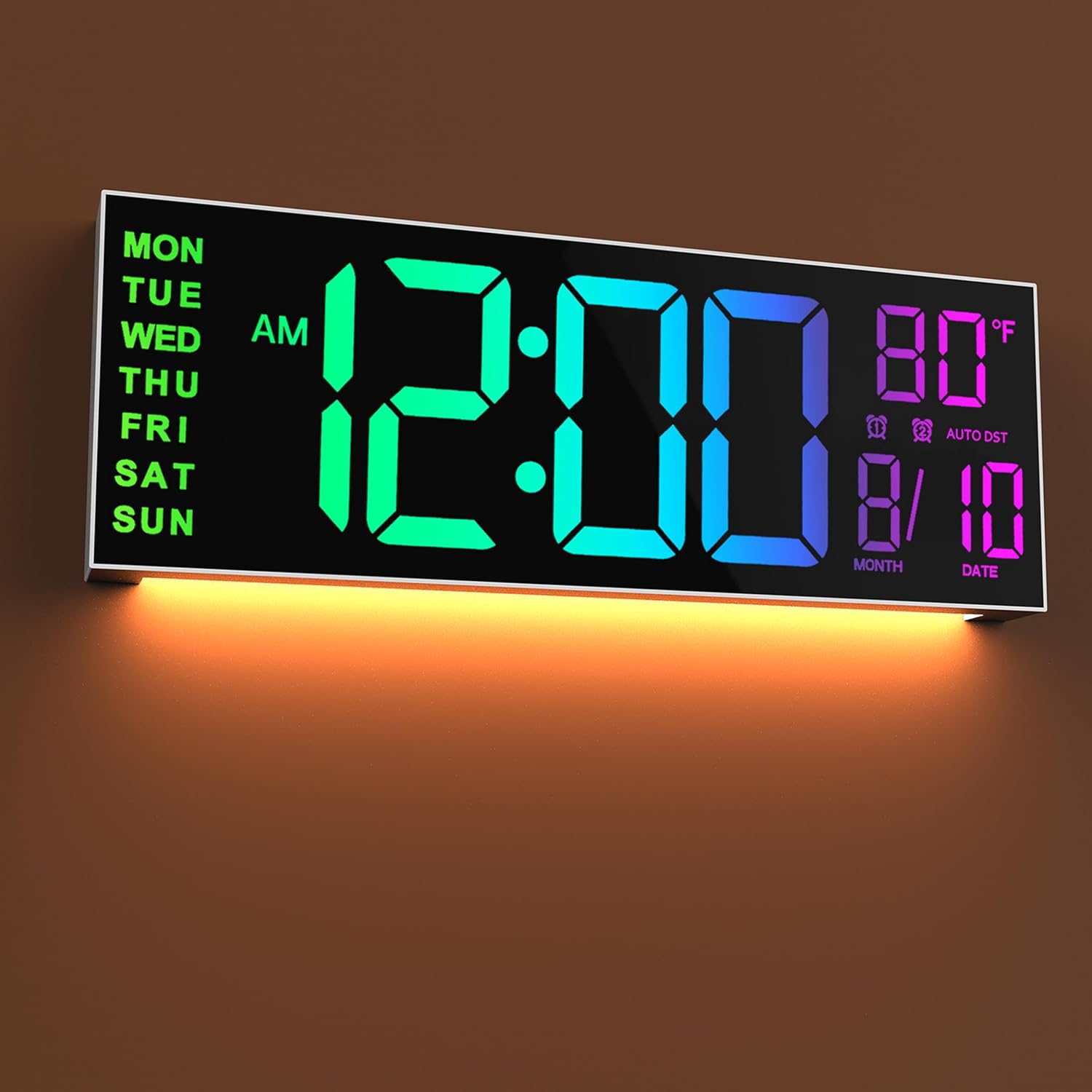 JALL 16 Inch Large Digital Wall Clock with RGB Colors and Timer