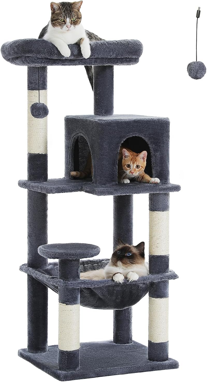 Multi-Level Cat Tree for Indoor Cats with Large Hammock