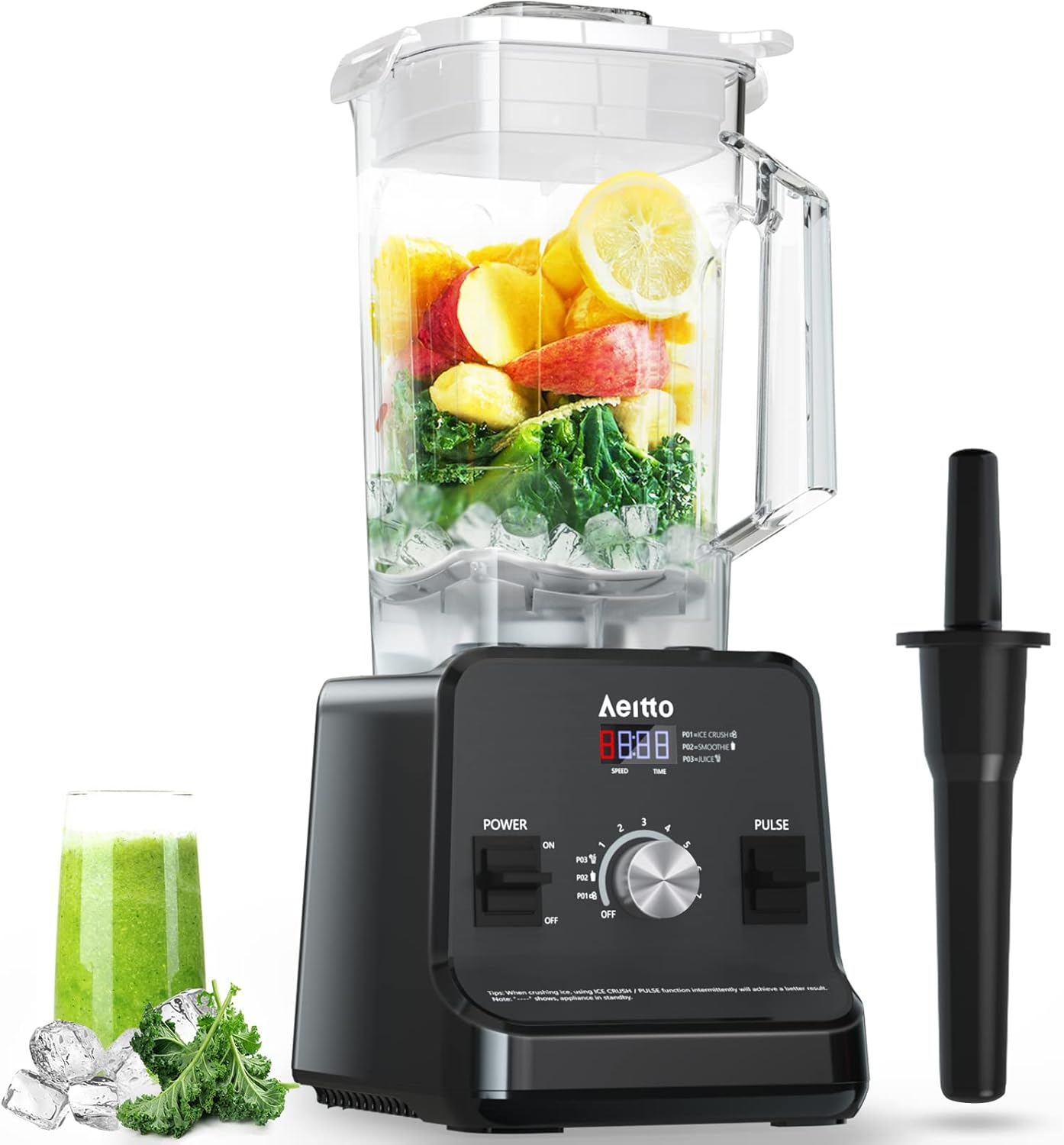 Aeitto 1500W Blender: Crush Ice & Make Frozen Drinks