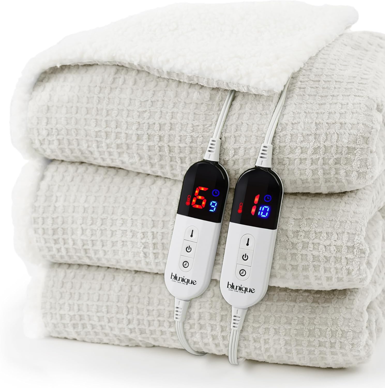 Heated Blanket Electric Blanket Queen Waffle for Cozy Comfort