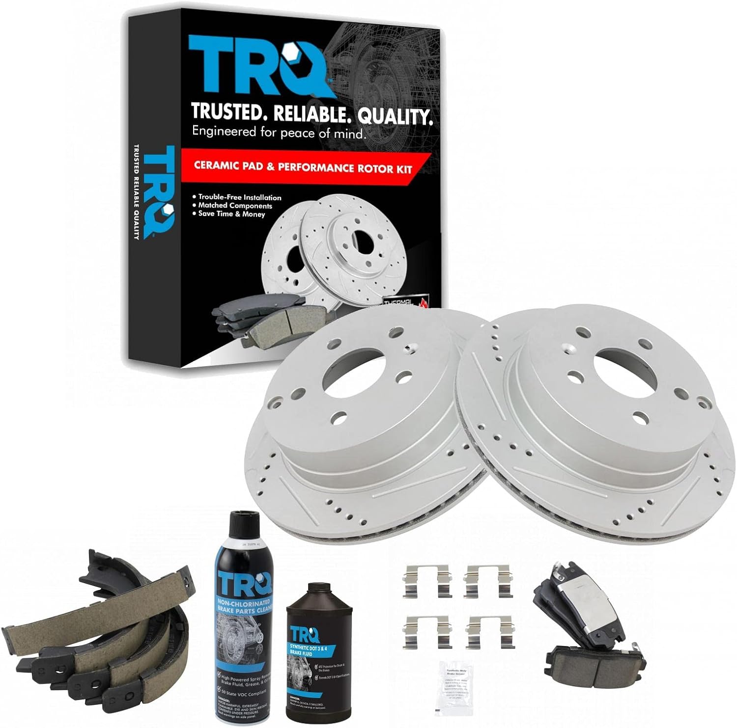 TRQ Rear Performance Brake Pad & Rotor Kit for Chevrolet Equinox