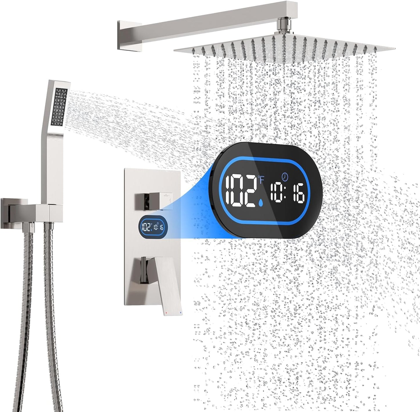 Shower Faucet Set with Hydro Power Temperature Display System