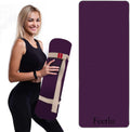 Yoga Mat with Strap 12mm Thick Non-Skid Exercise Mat - Cushioned