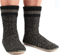 Men's Slipper Socks - Warm Cable Knit Sherpa Lined Indoor Slippers