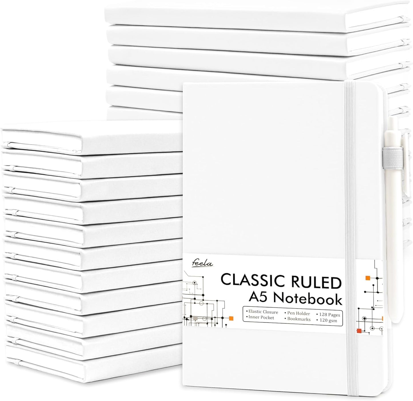 24 Pack Business Notebooks with Pen Holder
