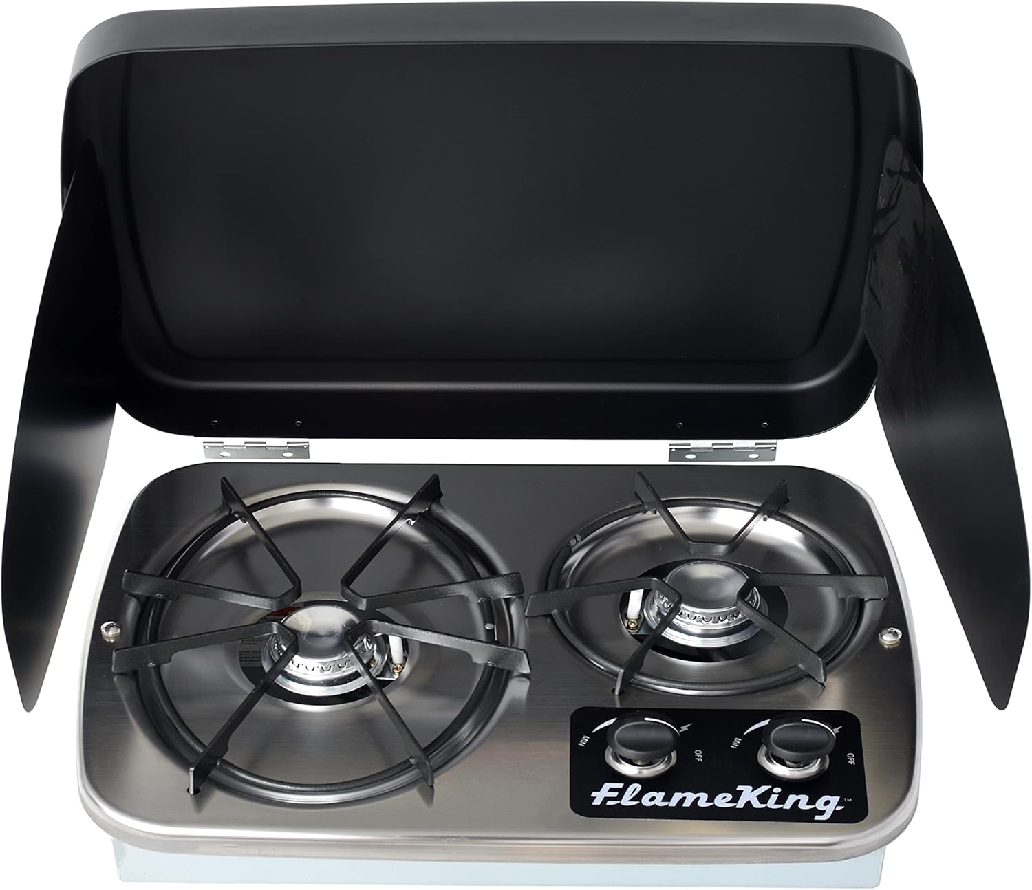 Flame King 2-Burner RV Cooktop Propane Stove for Camping