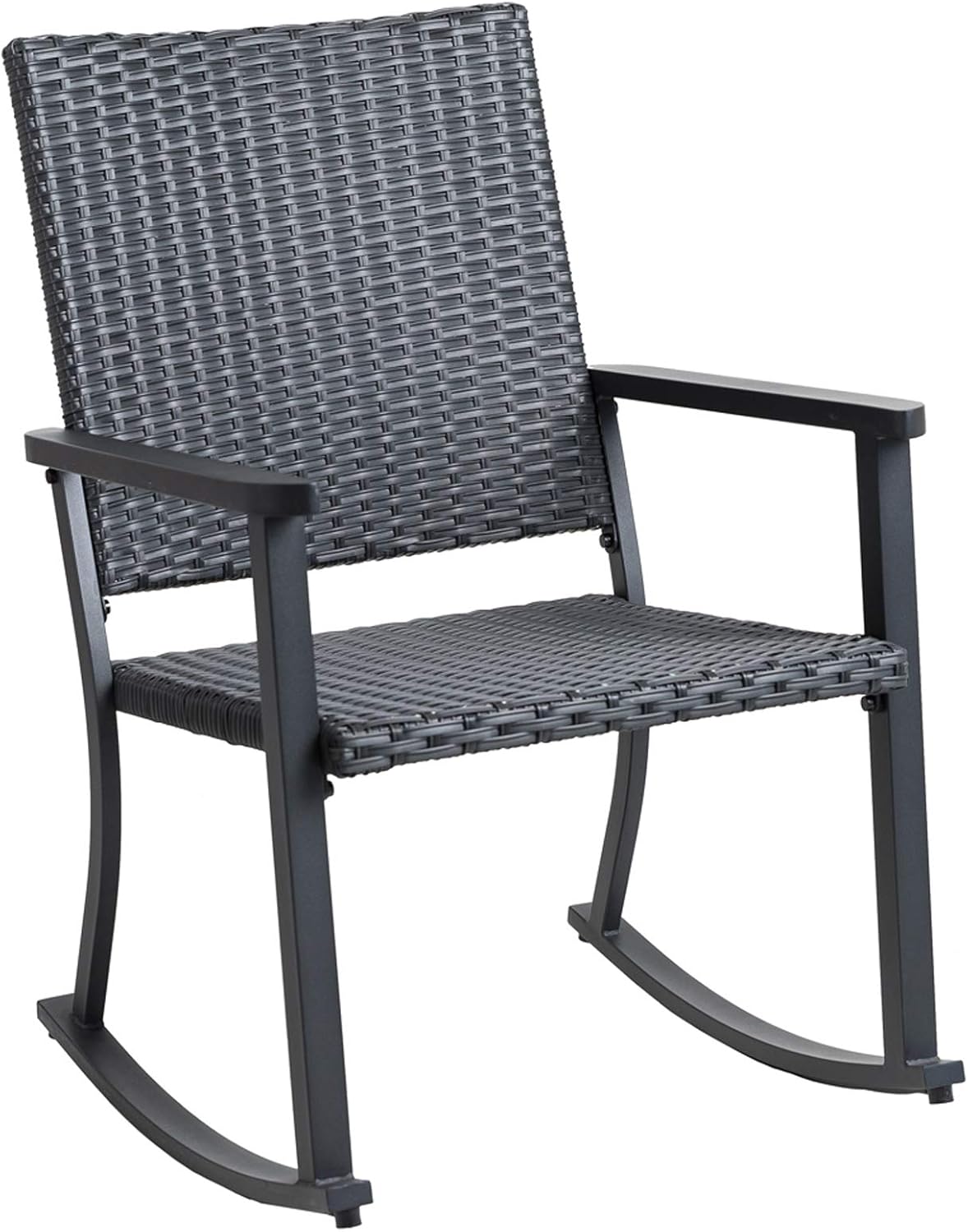Black Wicker Rocking Chair by C-Hopetree