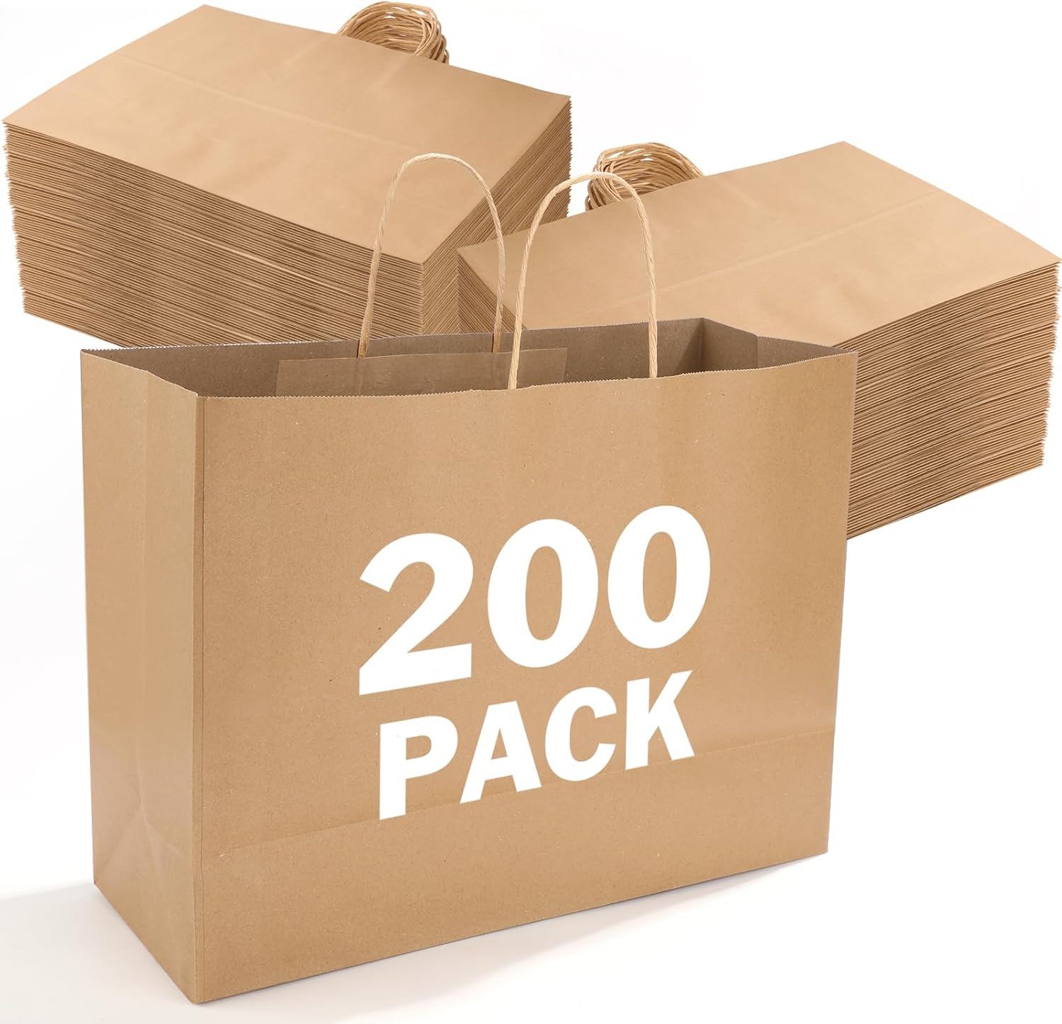 XPCARE 200Pack Large Paper Gift Bags with Handles for Events