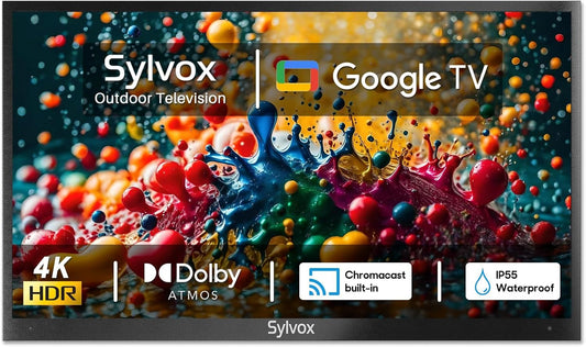 65 4K Weatherproof Outdoor TV: Google TV, IP55, Chromecast