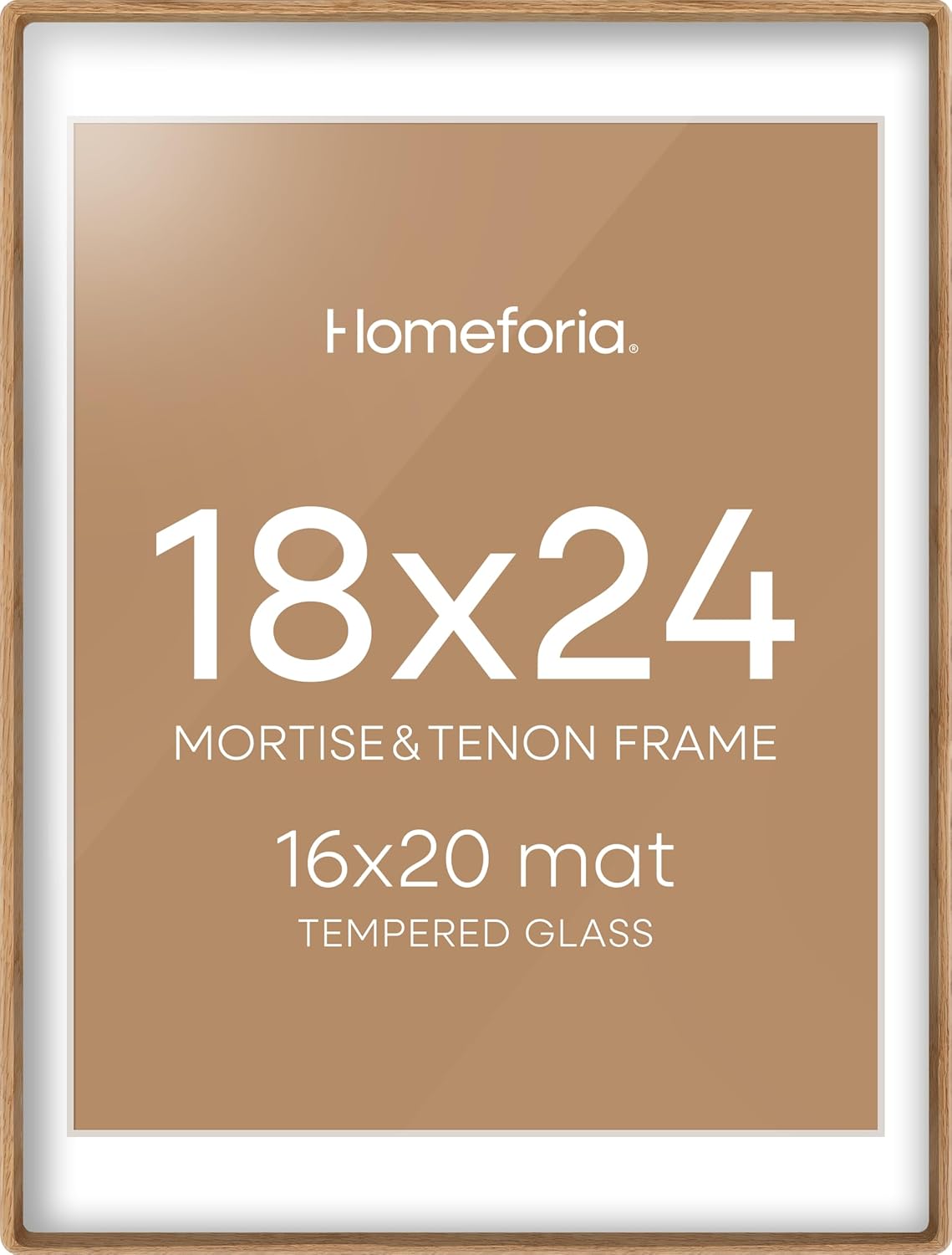 Homeforia 18x24 Natural Wood Frame for Stunning Wall Displays