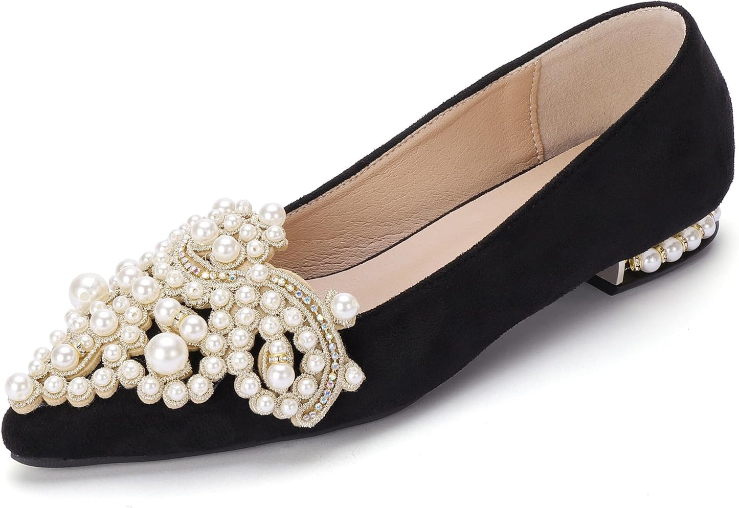 Bling Rhinestone Pointed Flat Shoes for Women - Elegant Comfort