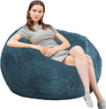 Bean Bag Chairs with Faux Rabbit Fur Cover - Giant 4 ft Memory Foam