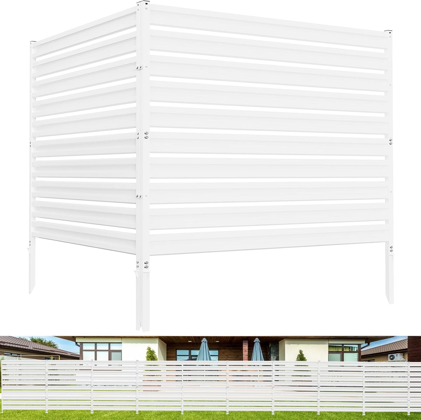 Metal Privacy Fence Panels for Outdoor Use, 42in H x 38in W