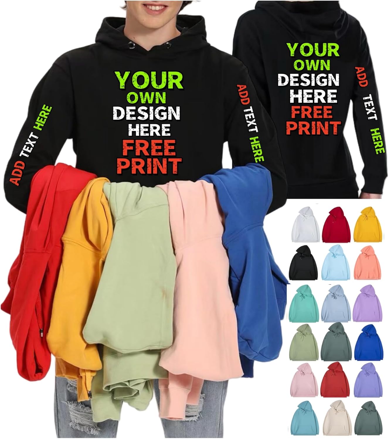 Personalized 4-Sided Custom Hoodie by CCD APPAREL