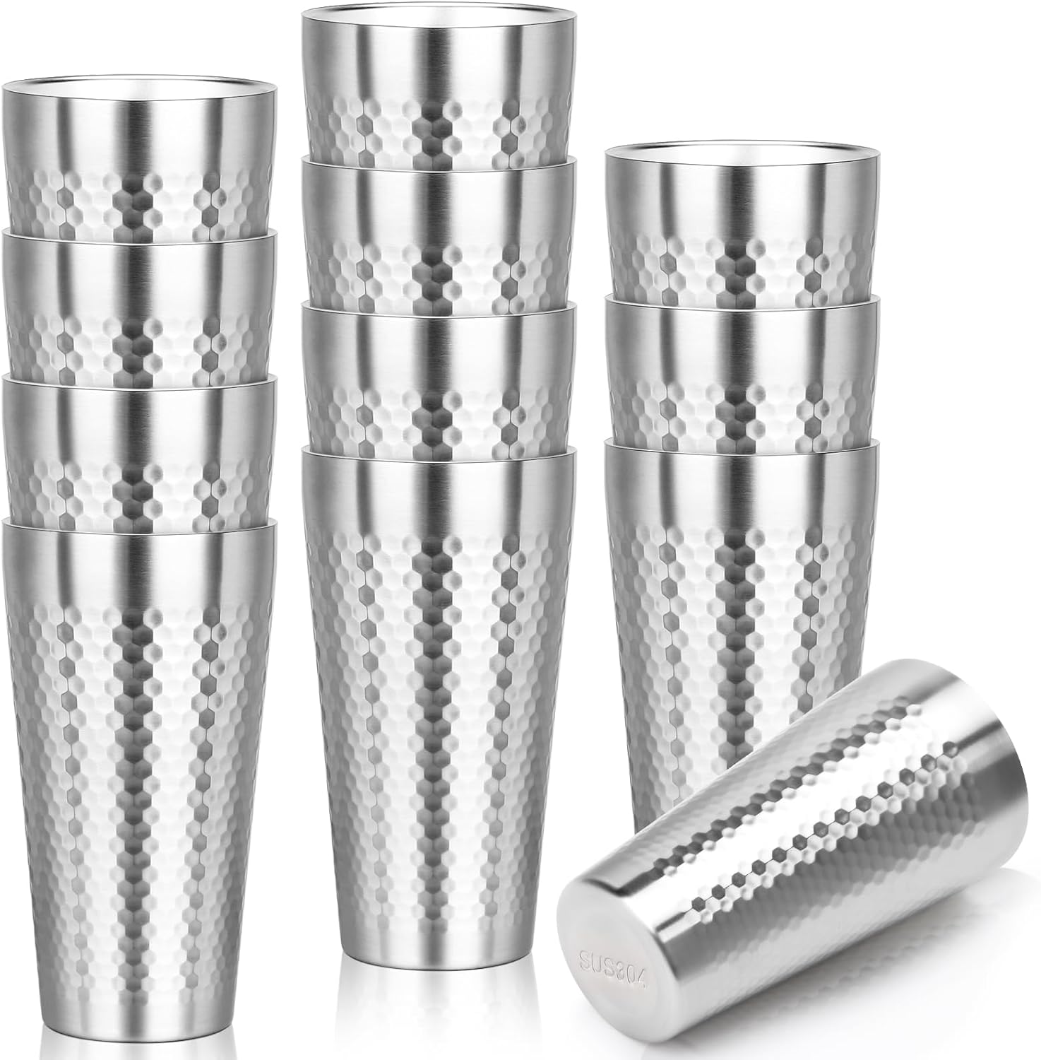 19 oz Insulated Tumbler Set of 12 - Unbreakable Metal Cups