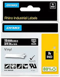DYMO RhinoPro Labels 3/4 in White on Black - Durable Industrial Tape