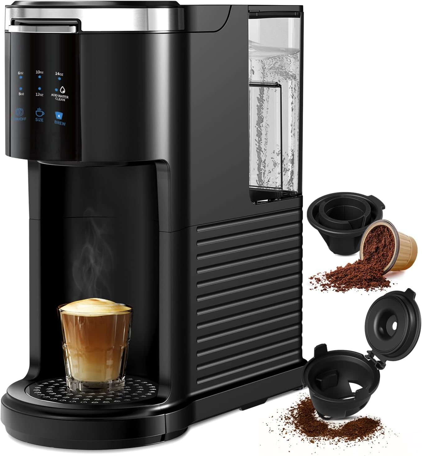 Single Serve Coffee Maker K Cup 2 in 1 Machine for Home Use