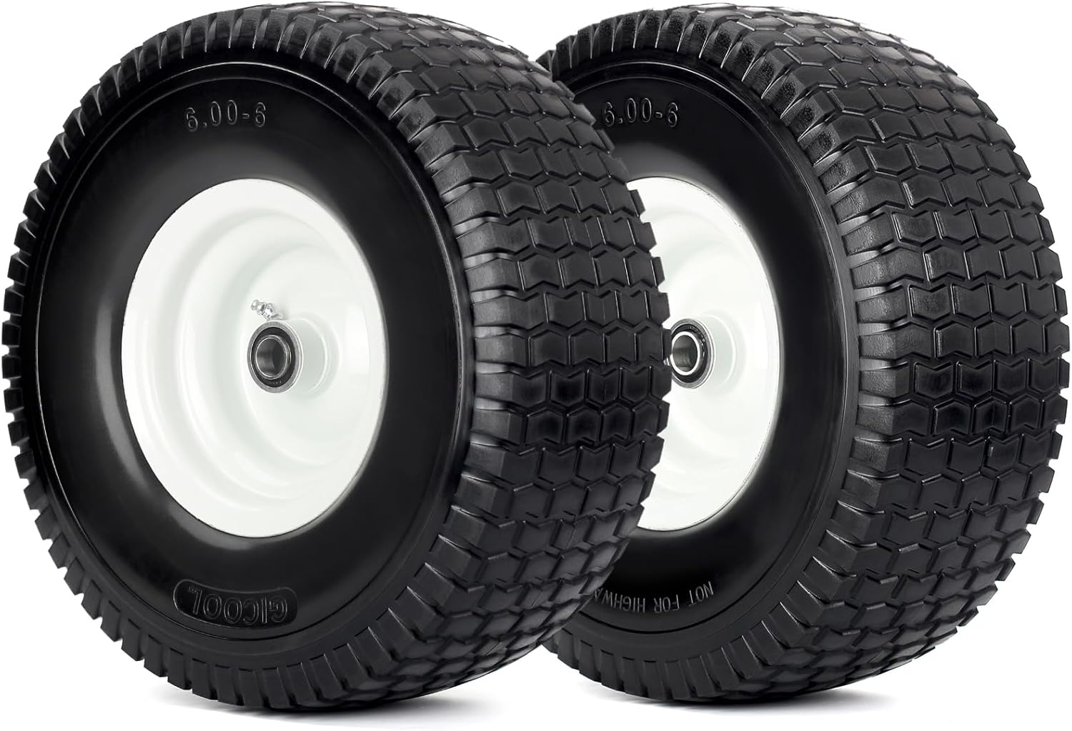 15x6.00-6 Flat Free Lawn Mower Tire and Wheel for Easy Use