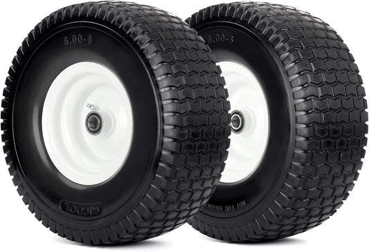 15x6.00-6 Flat Free Lawn Mower Tire and Wheel for Easy Use