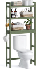 Forest Green Over The Toilet Storage 3-Tier Organizer - Bamboo Space