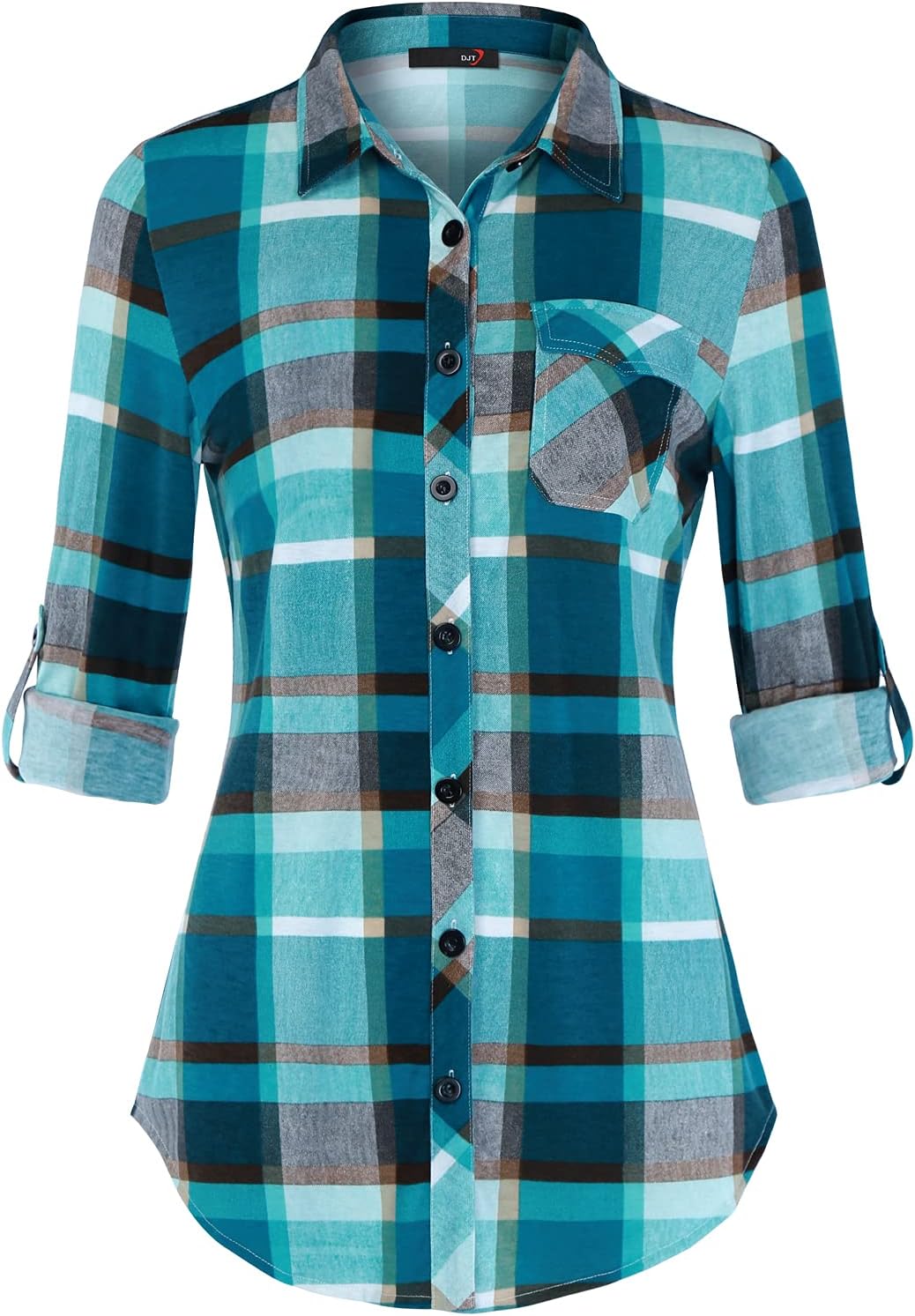 DJT Womens Soft Knitted Shirts for Casual and Work Wear