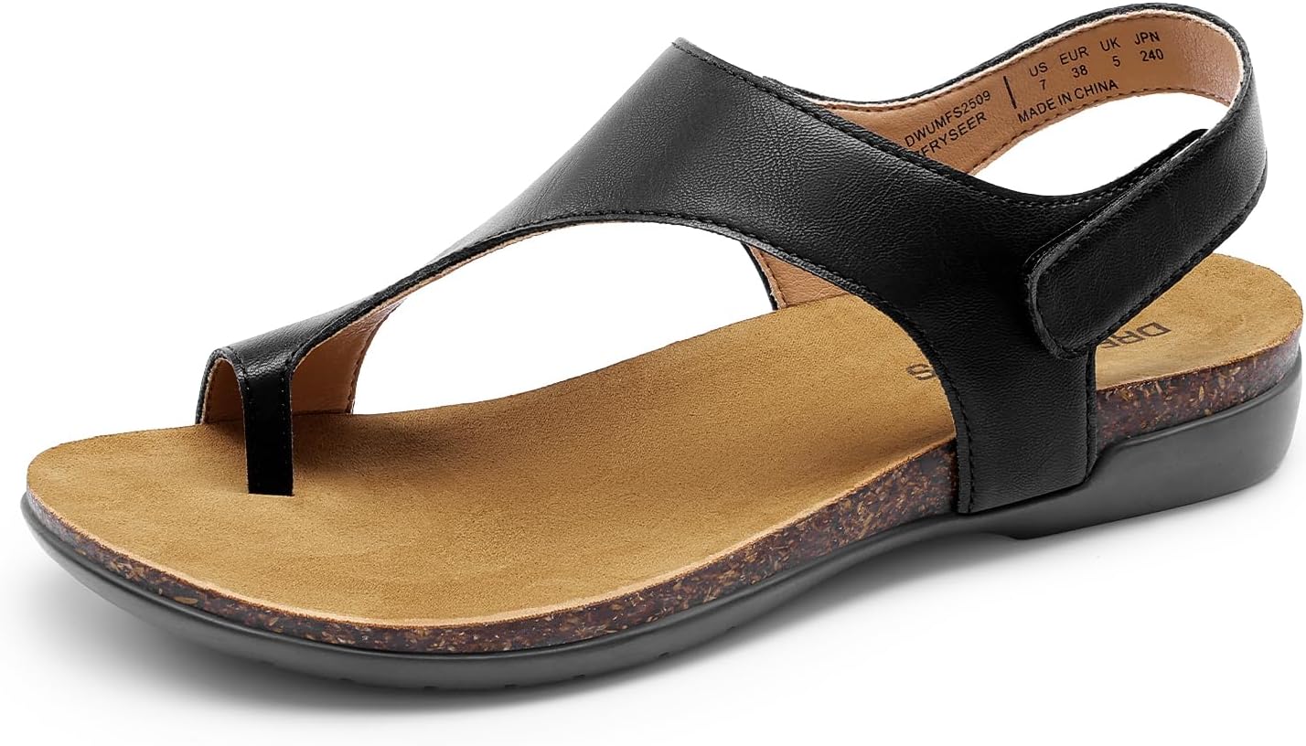 DREAM PAIRS Women's Comfortable Cork Footbed Sandals for Summer