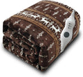 Electric Heated Blanket Throw 50x60 Brown - Soft Double Flannel