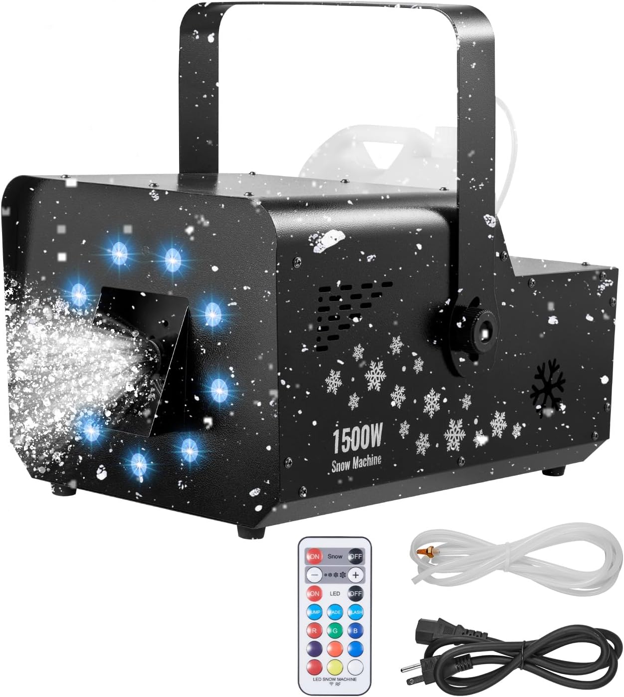 VEVOR 1500W Snow Machine with RGB Control for Festive Effects