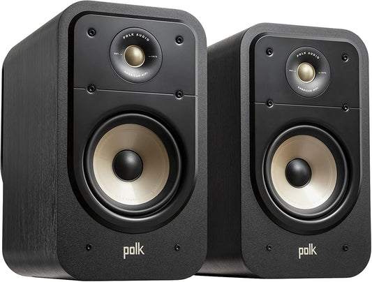 Polk Elite ES20 Bookshelf Speakers - Hi-Res Audio, Dolby Atmos, Effortless Bass (Renewed)