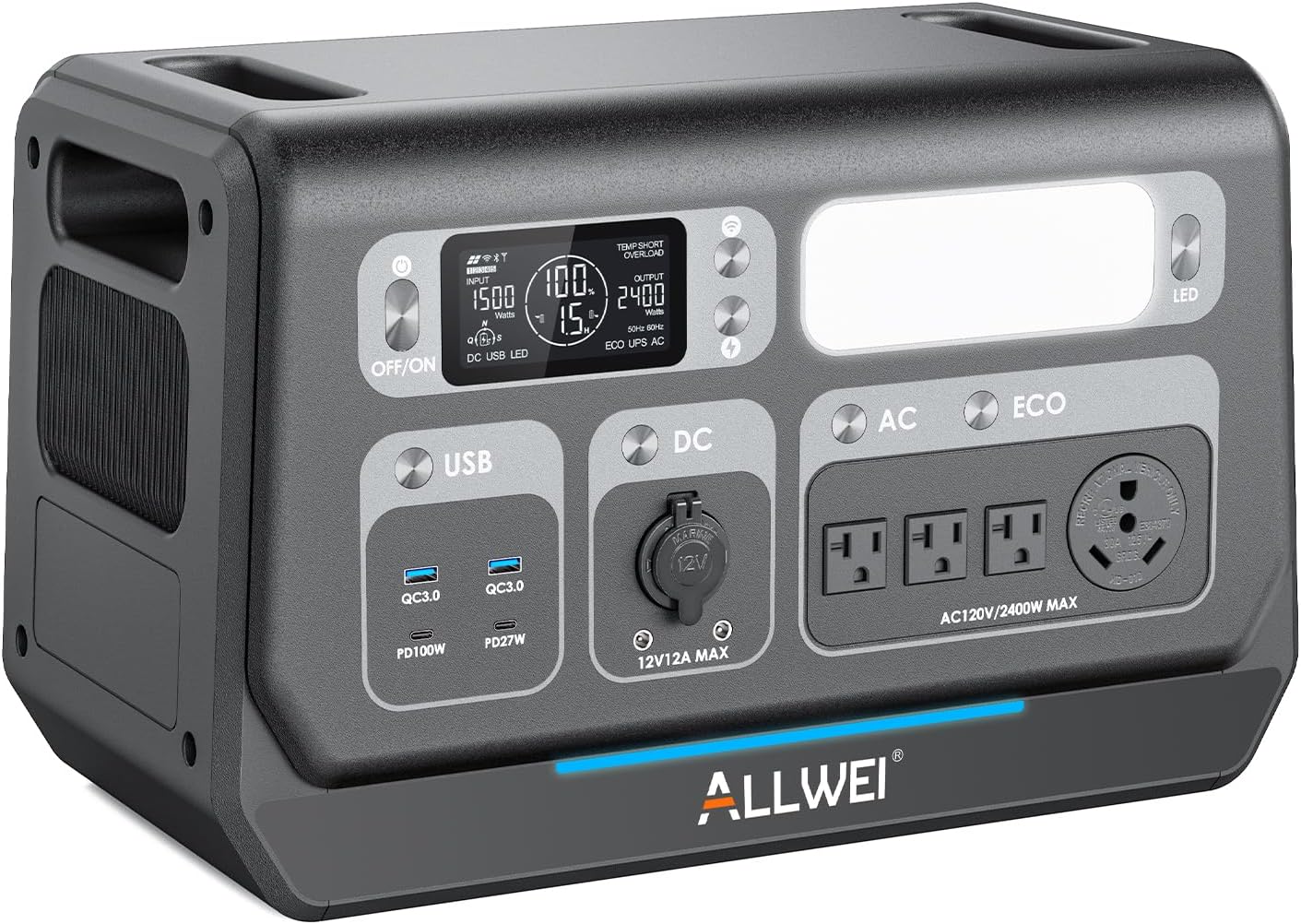 ALLWEI 2048Wh Solar Generator: Fast Charging, Ultimate Power!