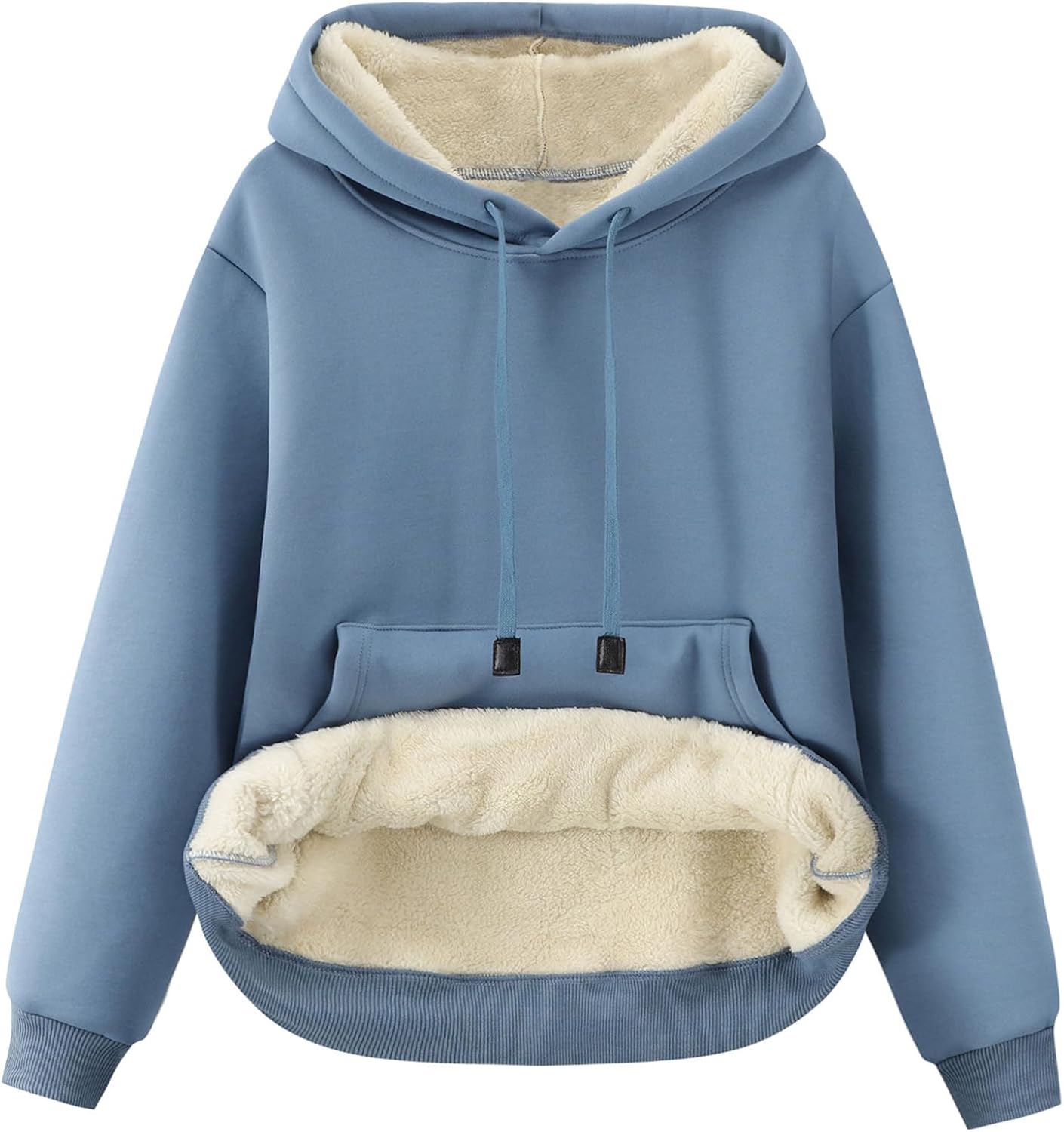 Gihuo Women's Winter Warm Hoodie Sherpa Fleece Pullover Sweatshirt