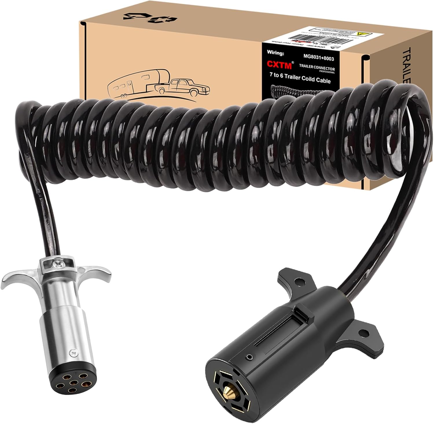 7 Pin to 6 Pin Trailer Adapter for Easy Towing Connections