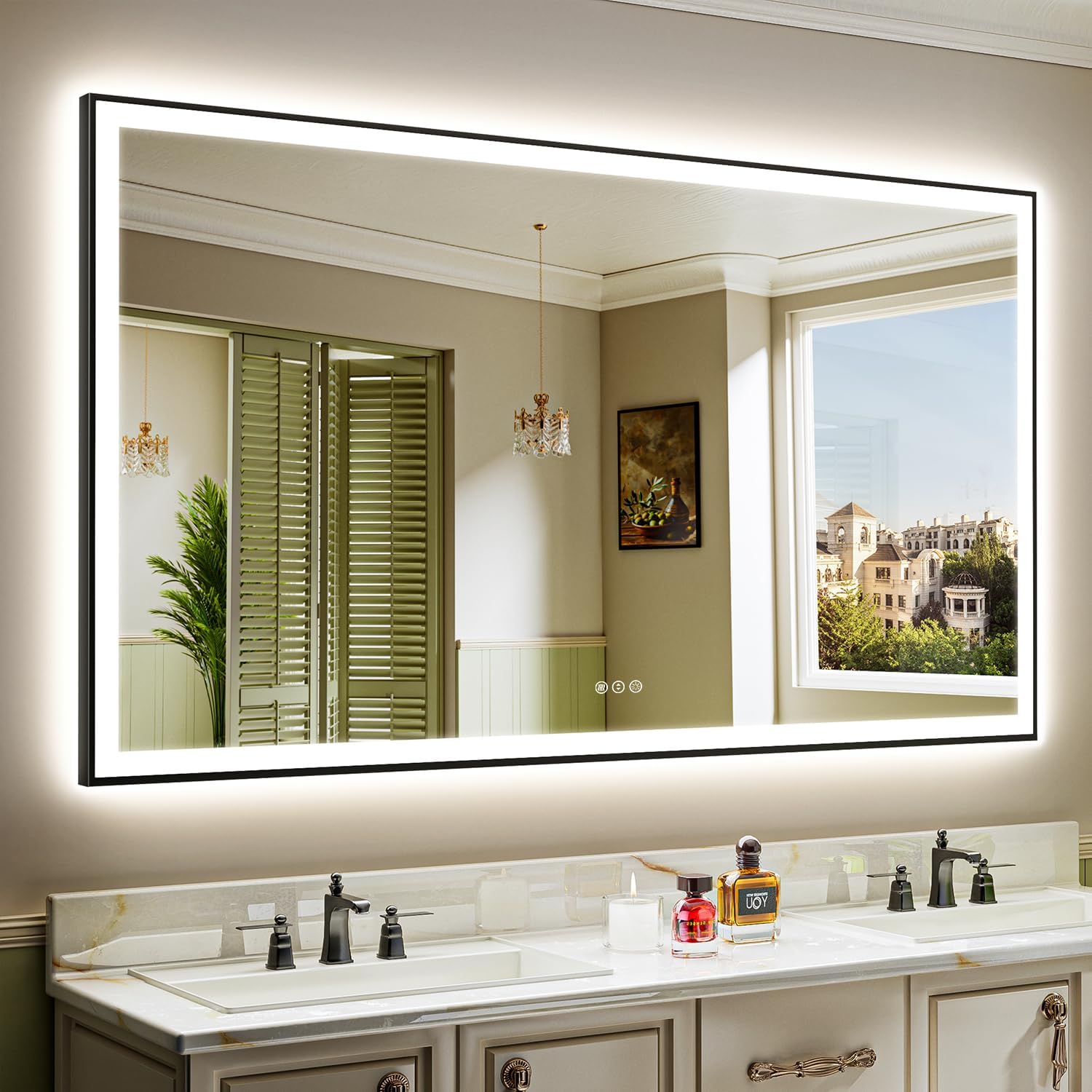 72x40 Inch LED Bathroom Mirror with Lights for Modern Spaces