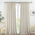 Linen Curtains 95 in 2 Panels - Lightweight Sheer Privacy Drapes