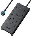 TROND 360 Rotating Flat Plug Surge Protector Power Strip - 13 Outlets