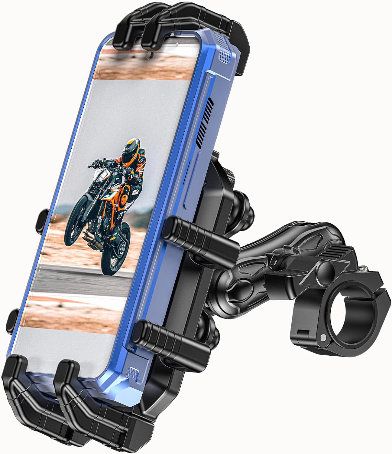 Motorcycle Phone Mount with Vibration Dampener for Secure Lock